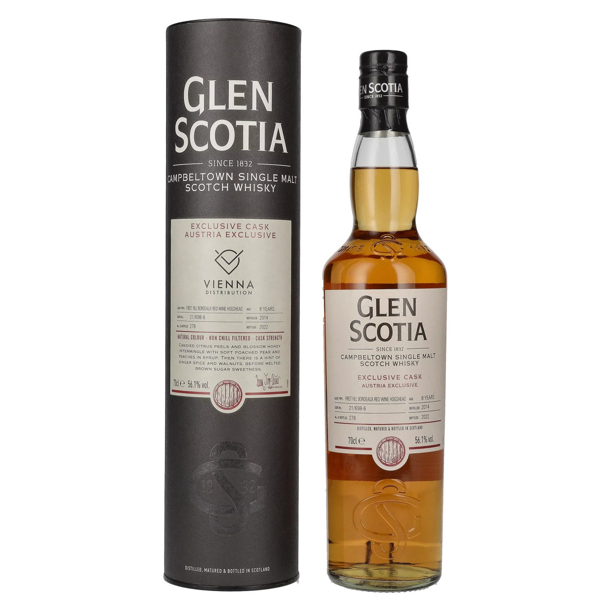 Glen Scotia 8 Years Old AUSTRIA EXCLUSIVE Cask 2014 56,1% Vol. 0,7l in Geschenkbox