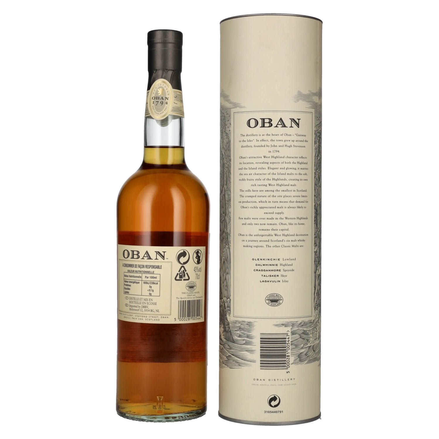 Oban 14 Years Old Single Malt Whisky 43% Vol. 0.7L in Gift Box