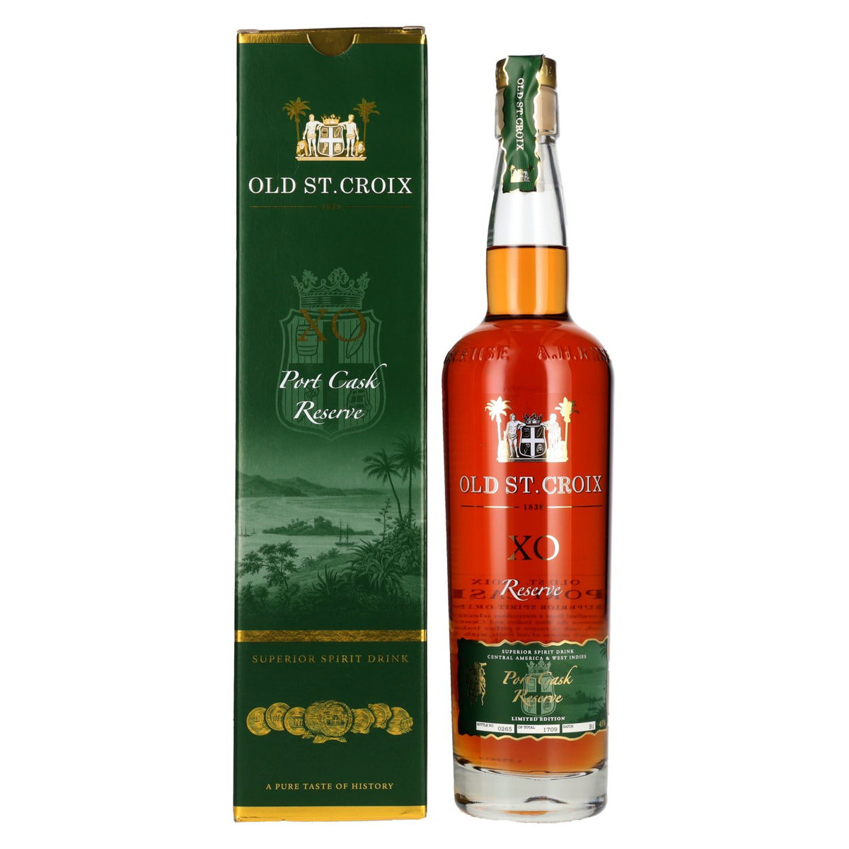 Old St. Croix A.H. Riise X.O. Reserve Port Cask Superior Spirit Drink 45% Vol. 0.7l in Gift Box