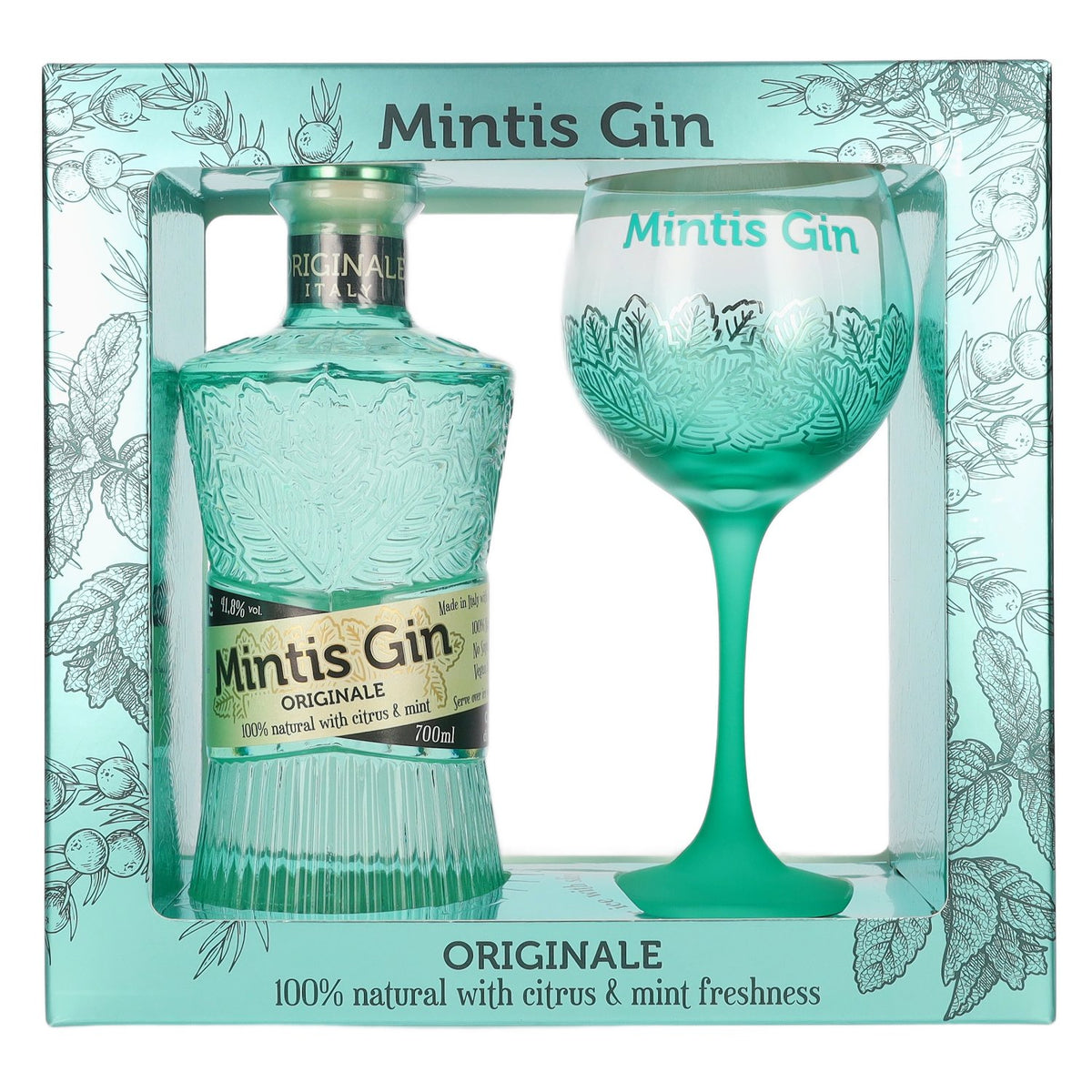 Mintis ORIGINALE Gin 41,8% Vol. 0,7l in Geschenkbox mit Glas