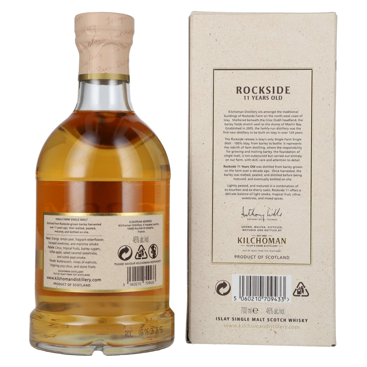Kilchoman ROCKSIDE 11 Years Old Islay Single Malt Scotch Whisky 46% ABV 0.7l in a gift box