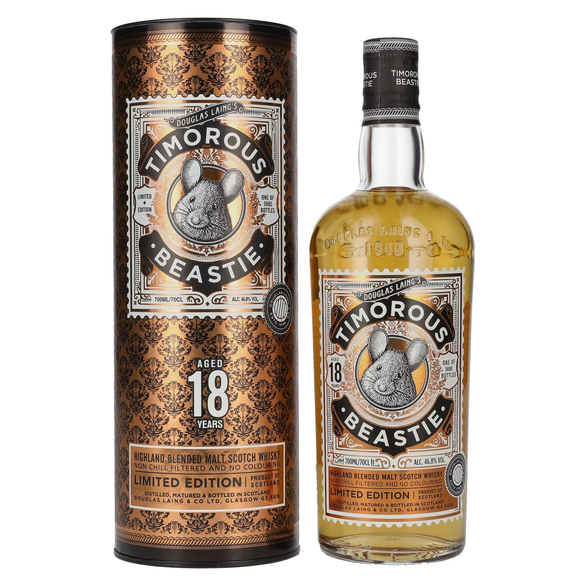 Douglas Laing TIMOROUS BEASTIE 18 Years Old Limited Edition 46.8% Vol. 0.7l in gift box