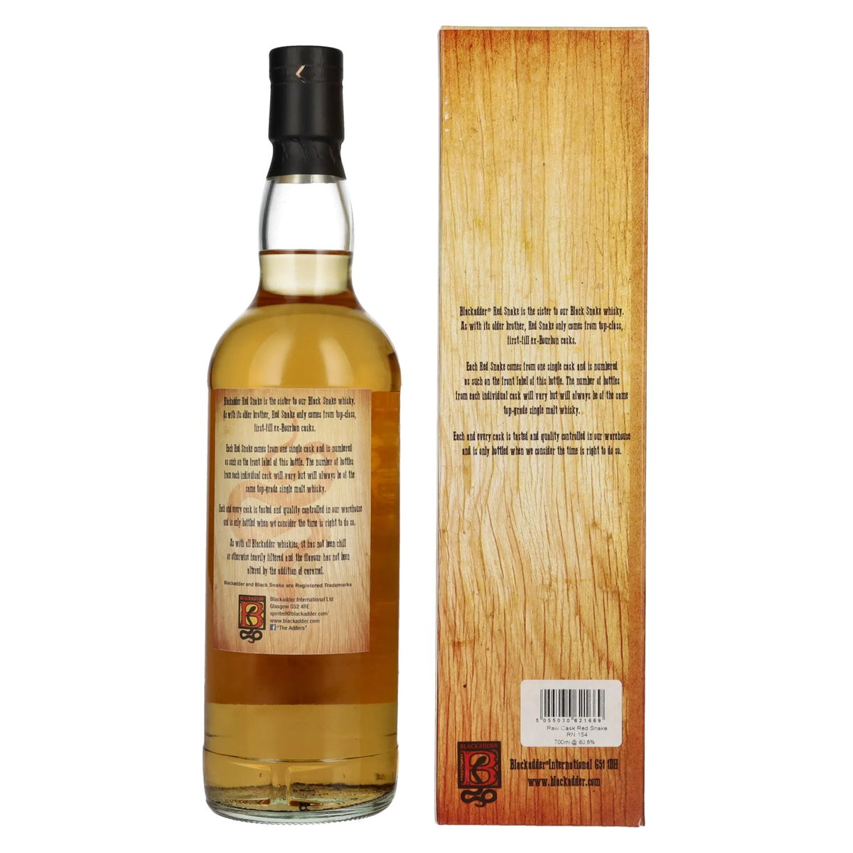 Blackadder 8 Years Old RED SNAKE Raw Cask Single Malt Scotch Whisky 60.6% ABV 0.7l in a gift box