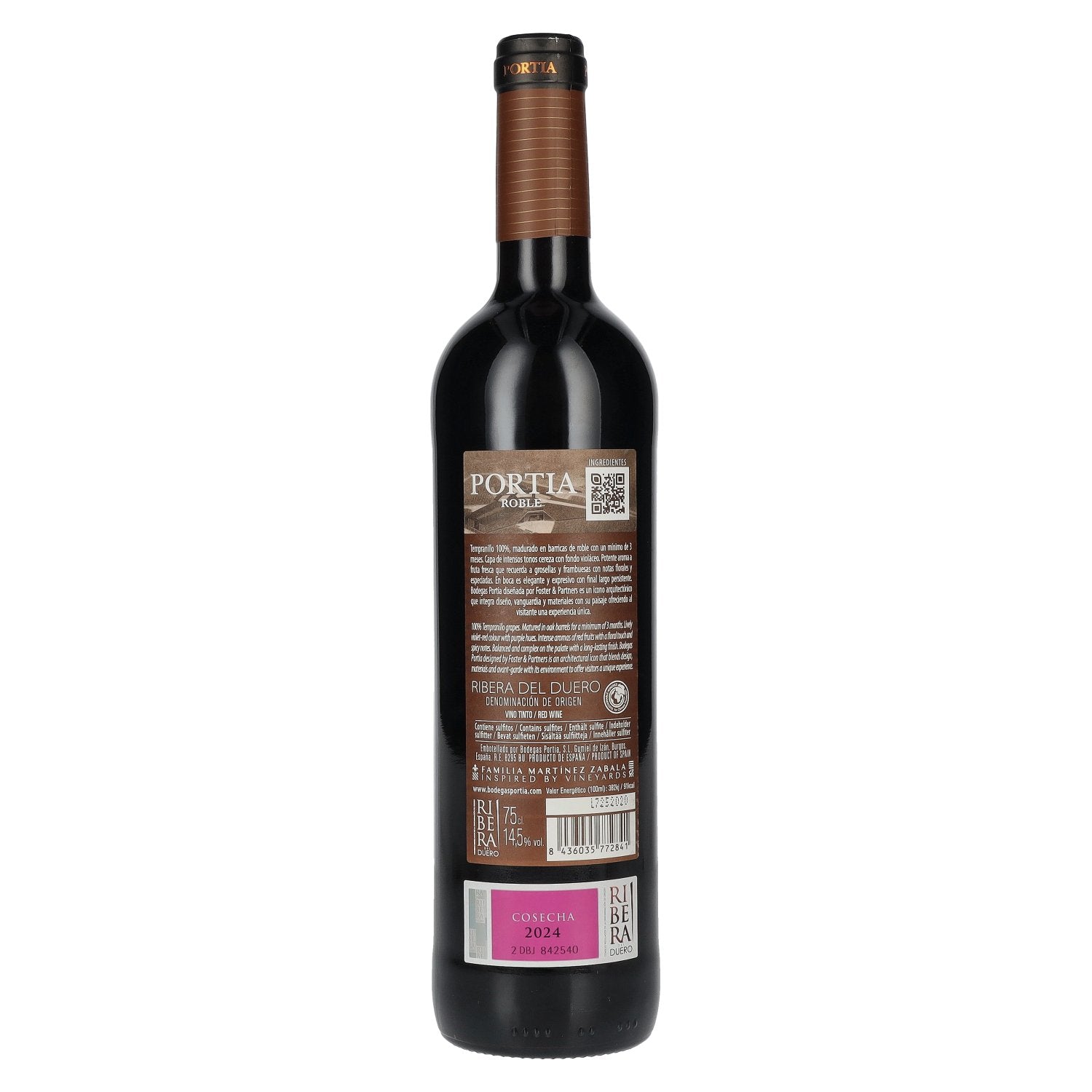 Portia Roble Ribera Del Duero 2024 14.5% Vol. 0.75L