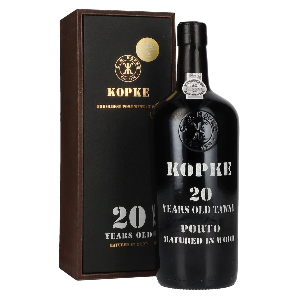 Kopke 20 Years Old TAWNY Port 20% ABV 0.75 l in a wooden box