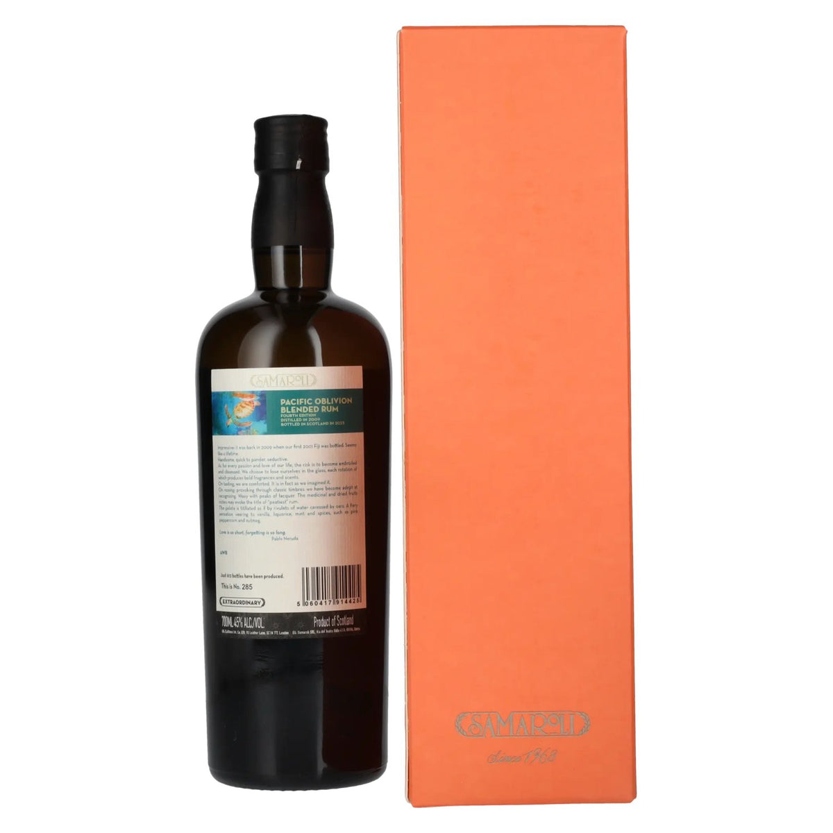 Samaroli Pacific Oblivion Blended Rum 2009 45% Vol. 0,7l in Geschenkbox