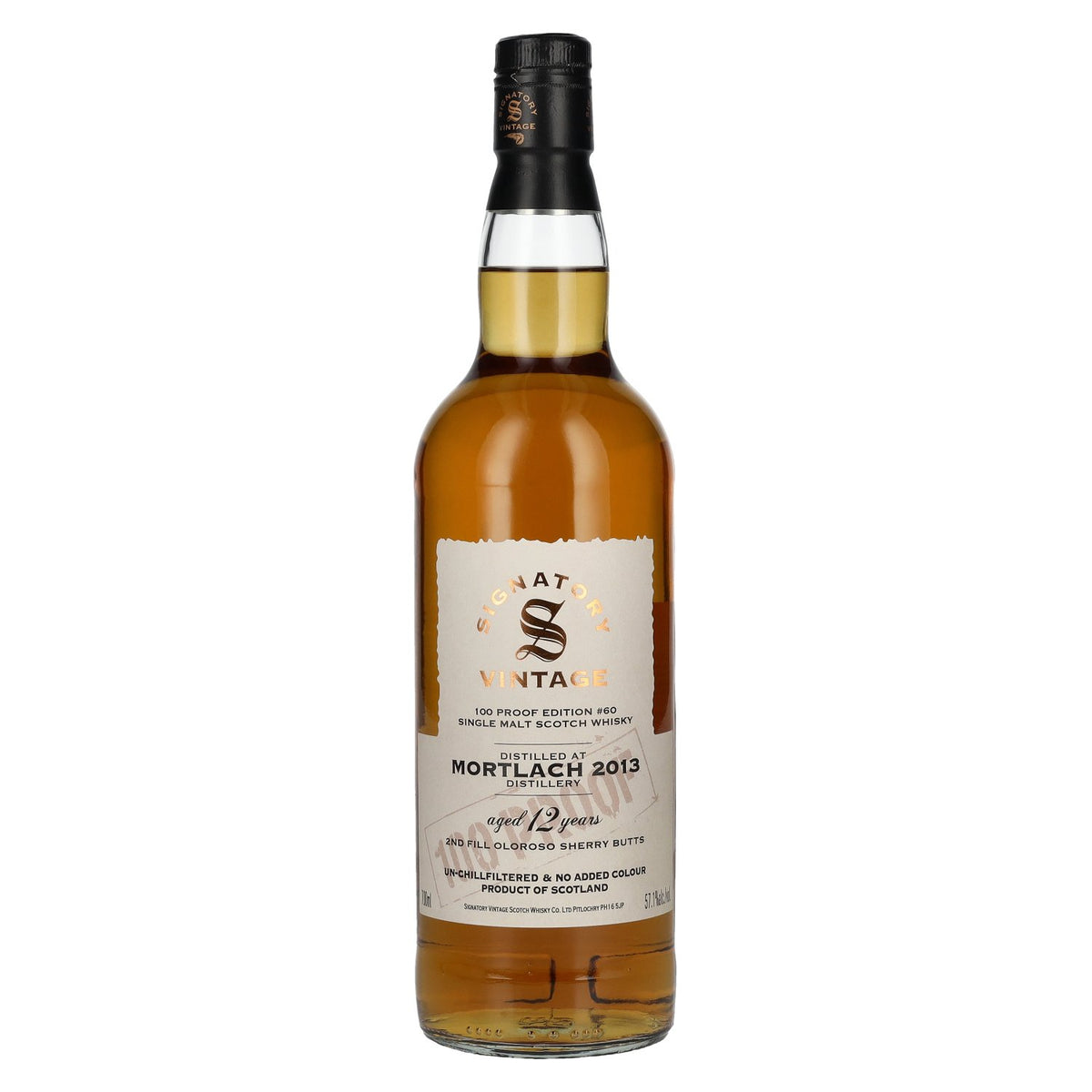 Signatory Vintage 100 Proof Edition MORTLACH 12 Years Old Single Malt #60 2013 57.1% Vol. 0.7l