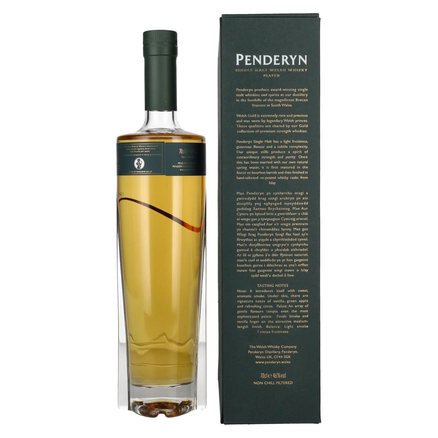 Penderyn PEATED Single Malt Welsh Whisky 46% Vol. 0.7l in Gift Box