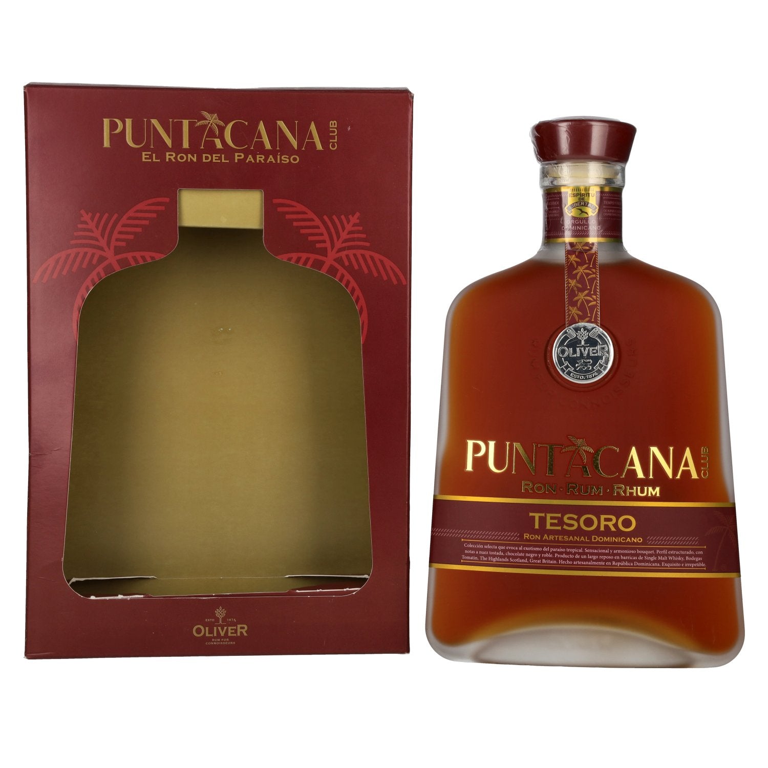 Puntacana Club Tesoro Dominican Artisan Rum 38% Vol. 0.7L in Gift Box