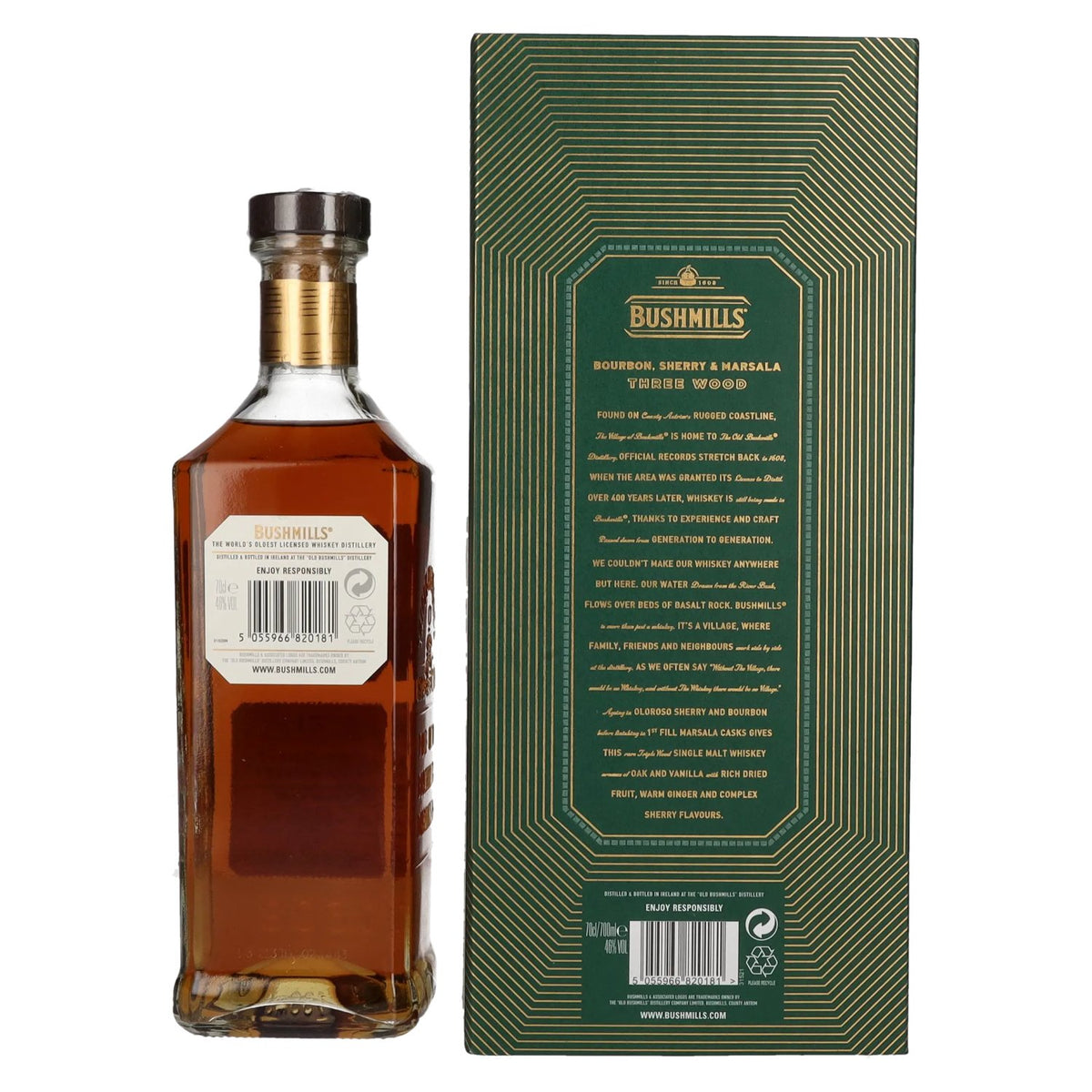 Bushmills 21 Years Old RARE Single Malt Irish Whiskey 46% Vol. 0.7l in Gift Box