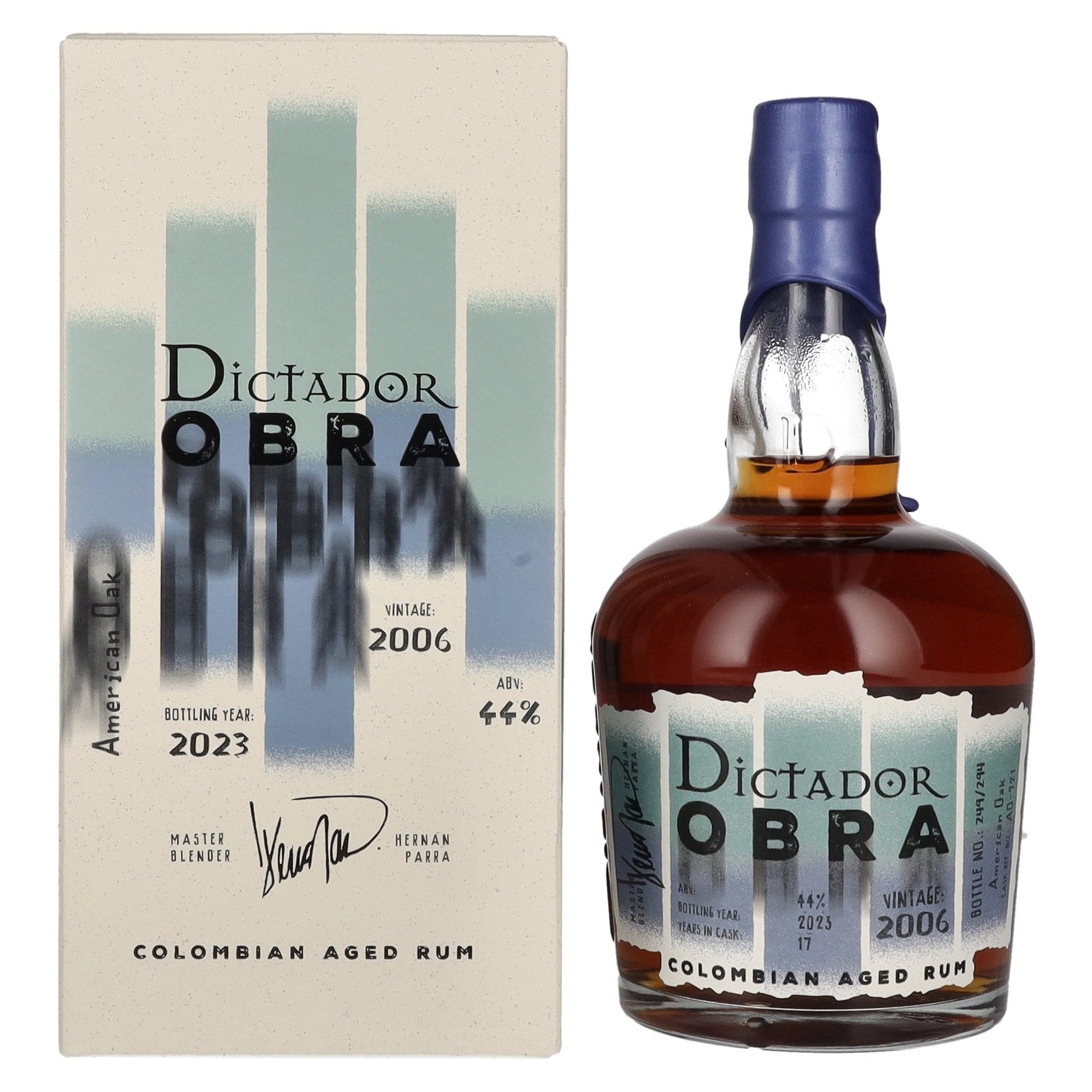 Dictador OBRA VINTAGE 17 Years Old AMERICAN OAK CASK Rum 2006 44% Vol. 0.7l in gift box