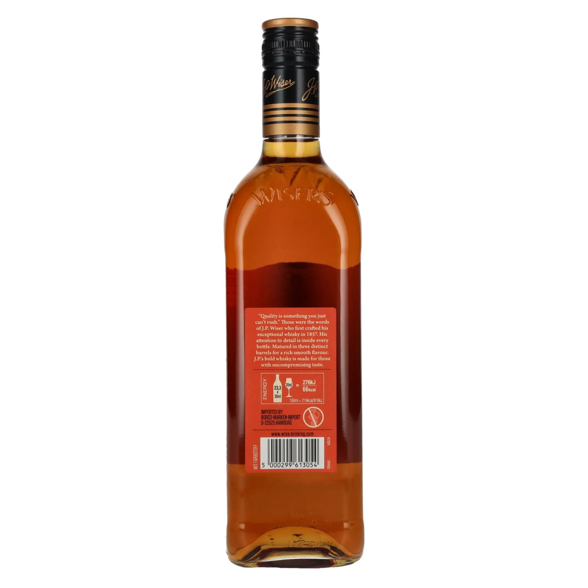 J.P. Wiser's 10 Years Old Triple Barrel Canadian Whisky 40% ABV 0.7l