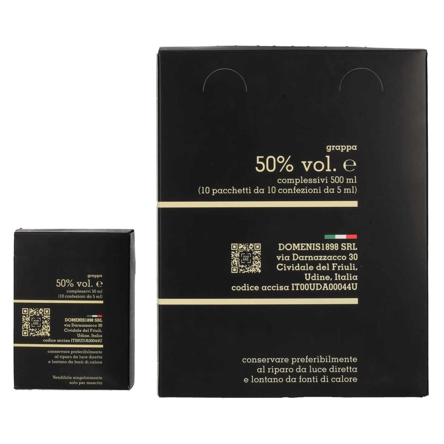 Domenis 1898 STORICA NERA Grappa 50% Vol. 10x10x0.005l in gift box