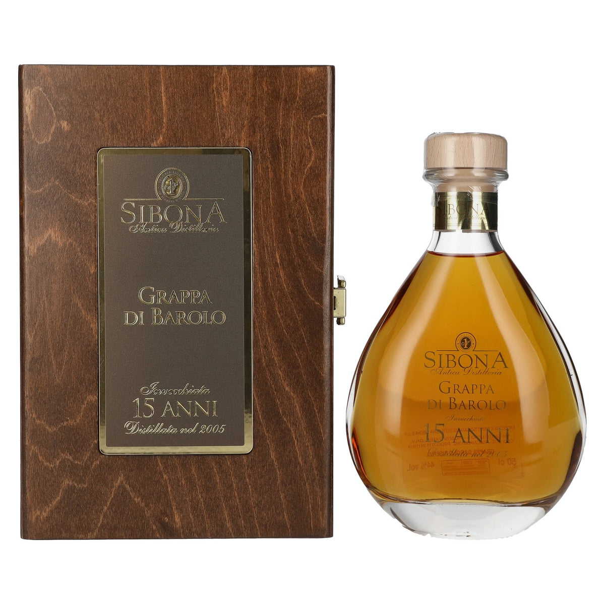 Sibona SPECIAL RESERVE Grappa di Barolo 15 YEARS 44% Vol. 0.5l in wooden box