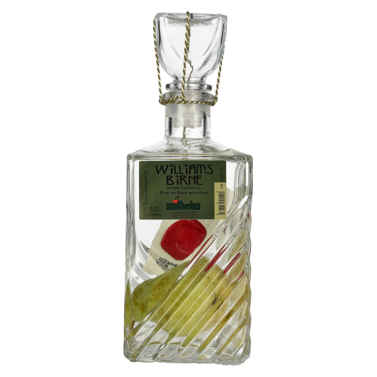 Wilhelm Williamsbirne in Karaffe mit echter Birne 39% Vol. 0,7l in Geschenkbox
