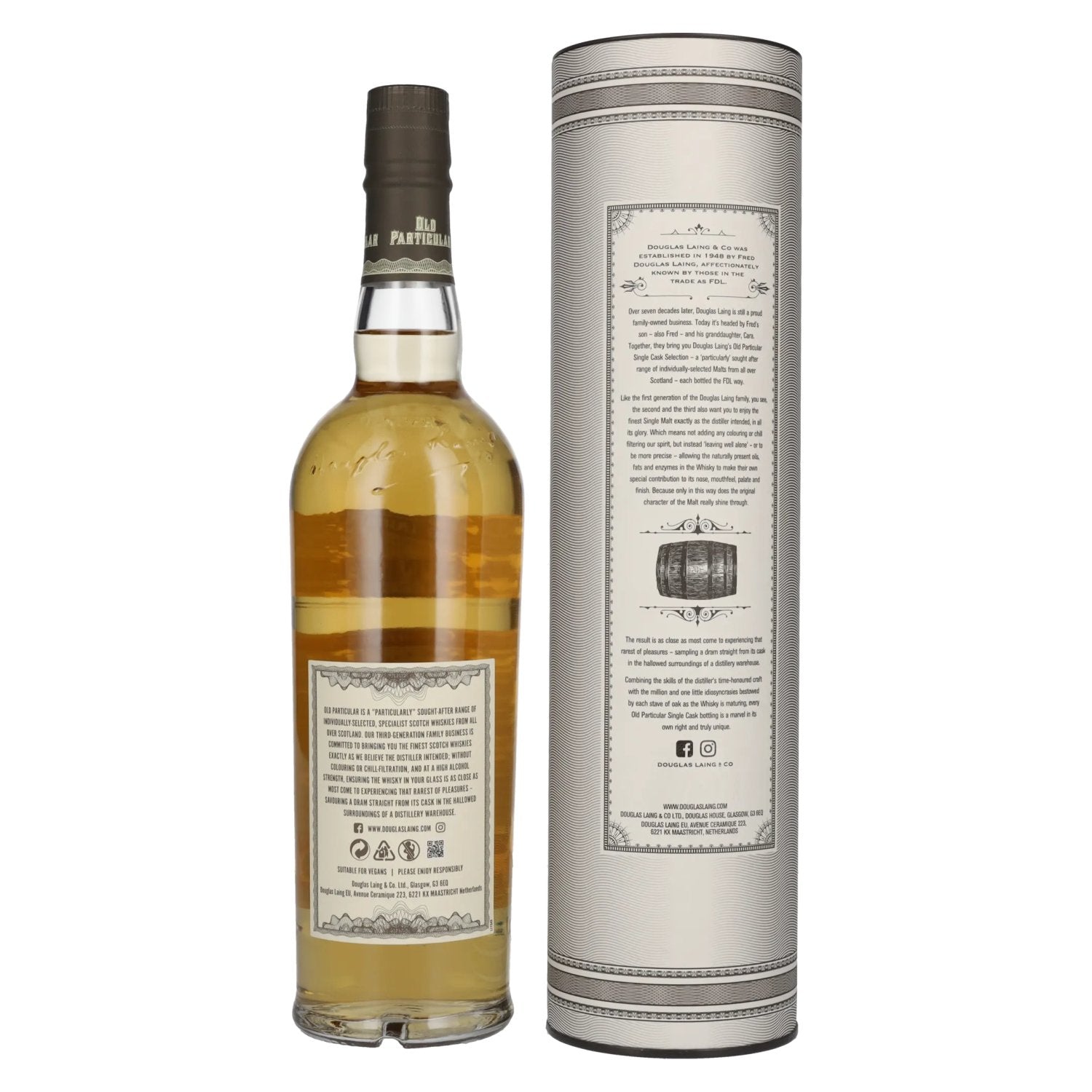 Douglas Laing OLD PARTICULAR Glentauchers 15 Years Old Single Cask Malt 2007 48.4% Vol. 0.7l in Gift Box