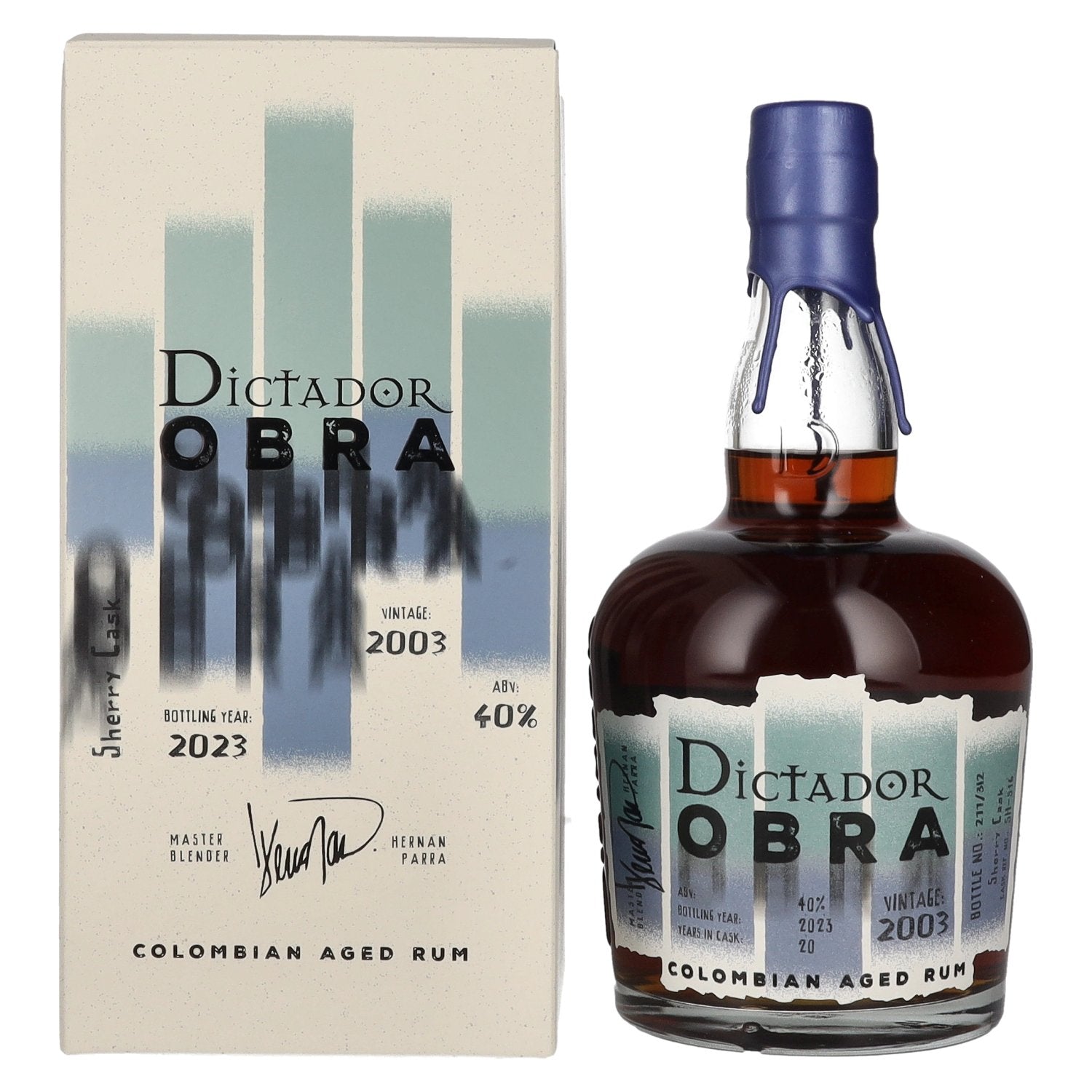 Dictador OBRA VINTAGE 20 Years Old SHERRY CASK Rum 2003 40% Vol. 0.7L in Gift Box