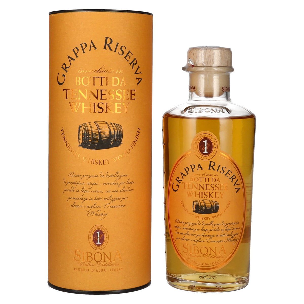 Sibona GRAPPA RISERVA Tennessee Whiskey Cask Finish 40% Vol. 0.5l in gift box