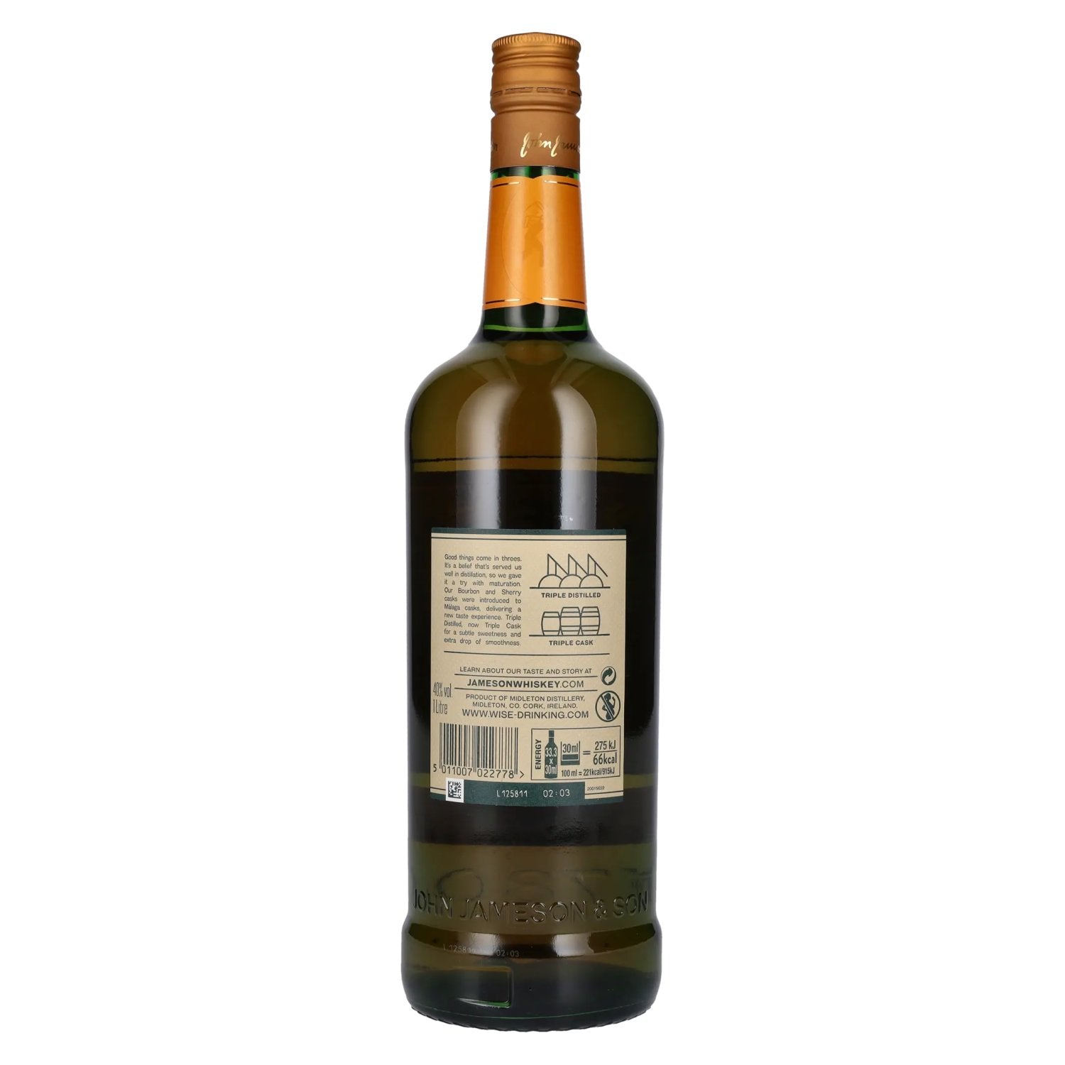 Jameson Triple Distilled & Triple Cask Irish Whiskey 40% Vol. 1l