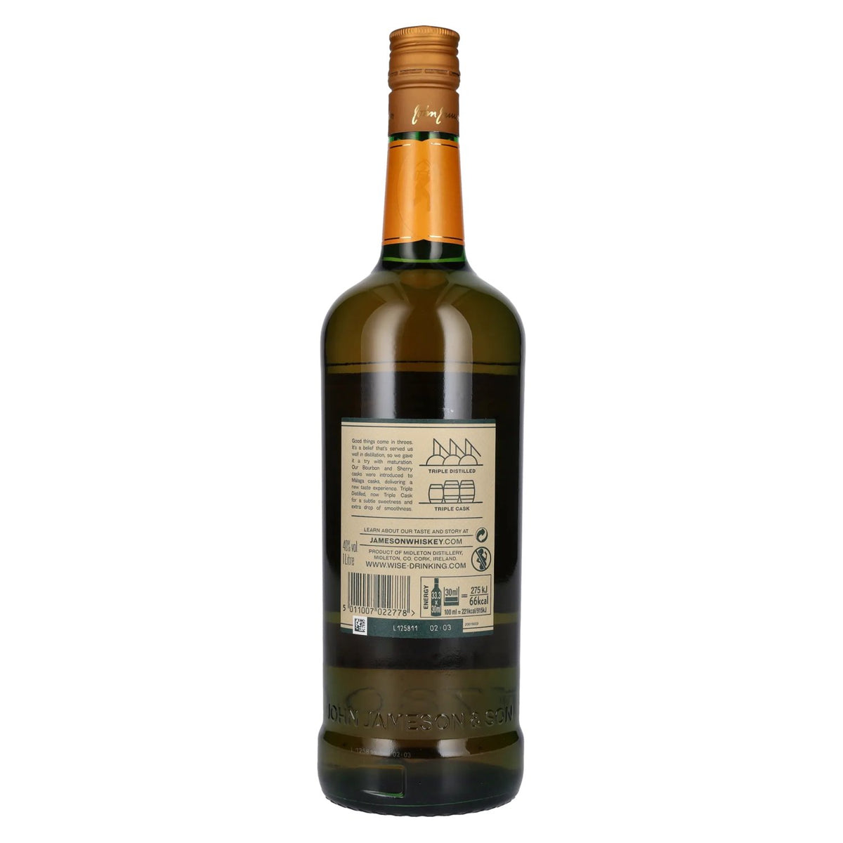 Jameson Triple Distilled & Triple Cask Irish Whiskey 40% Vol. 1l