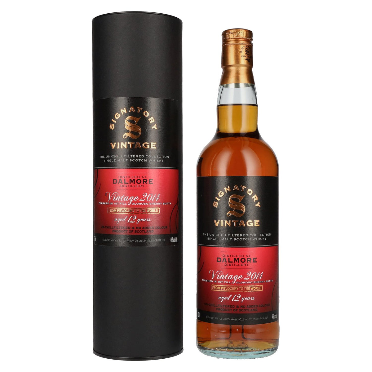 Signatory Vintage DALMORE 12 Years Old The Un-Chillfiltered 1st Fill Oloroso Butt #3,6 2014 46% vol. 0.7 l in a gift box