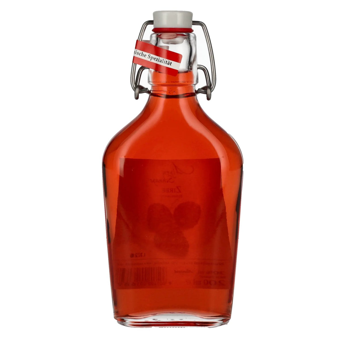 Nannerl Alpine Schnapps ZIRBE Swiss stone pine liqueur 30% vol. 0.2 l in a pocket-sized bottle