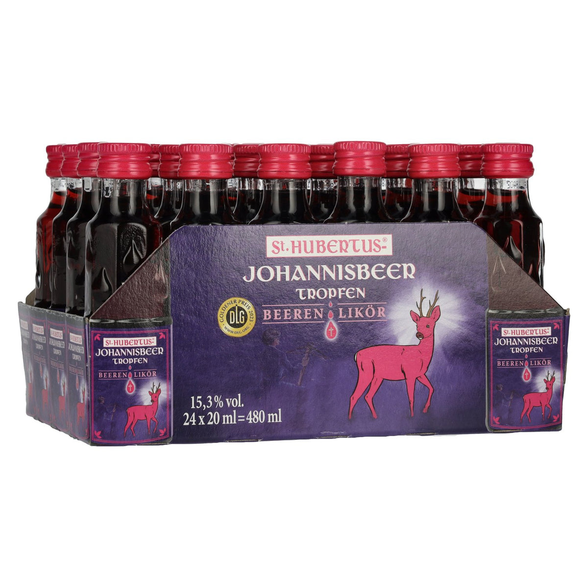 St. Hubertus BLACKCURRANT Drops Berry Liqueur 15.3% Vol. 24x0.02l
