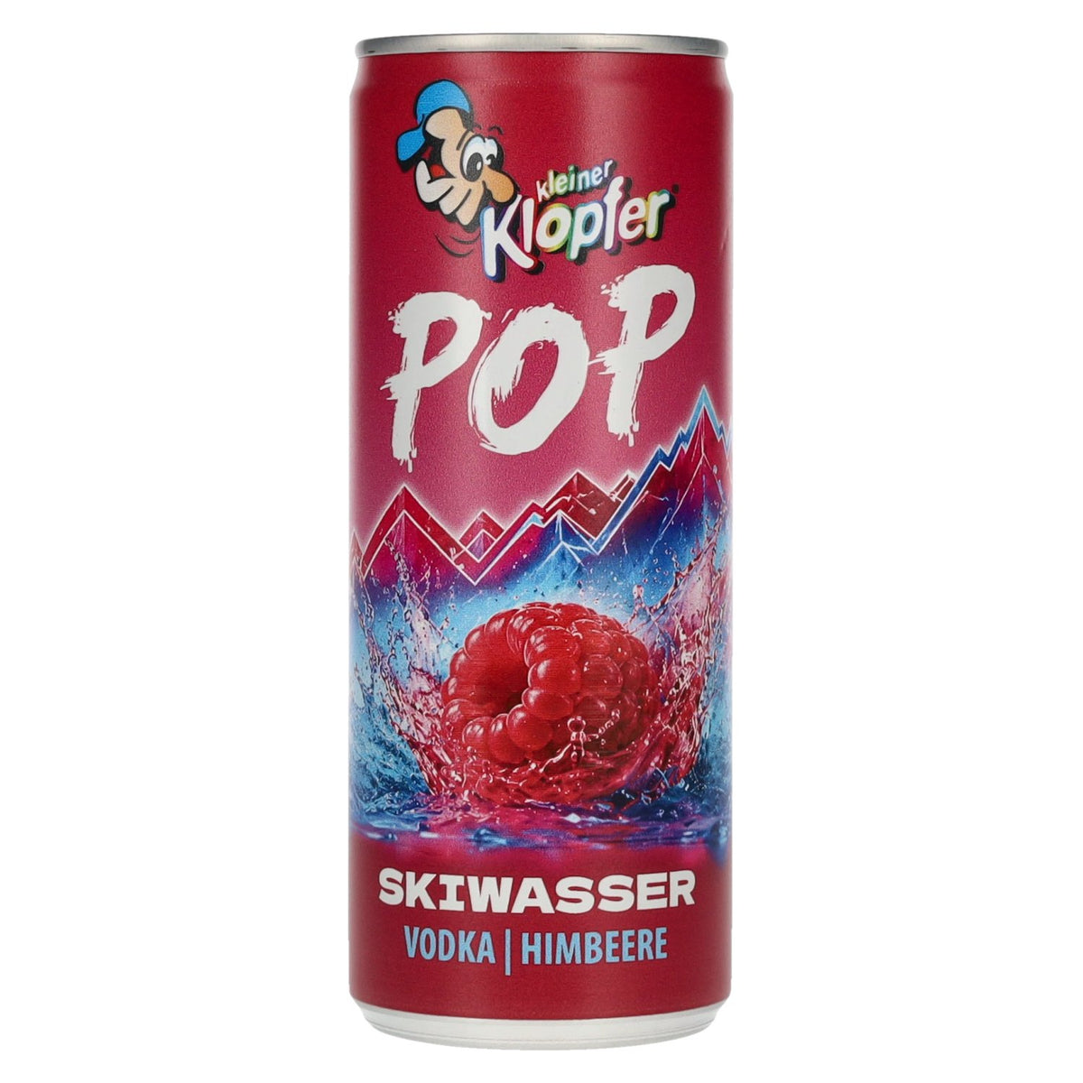 Kleiner Klopfer POP Skiwasser Vodka Himbeere 4% Vol. 0,25l Dose Pfand