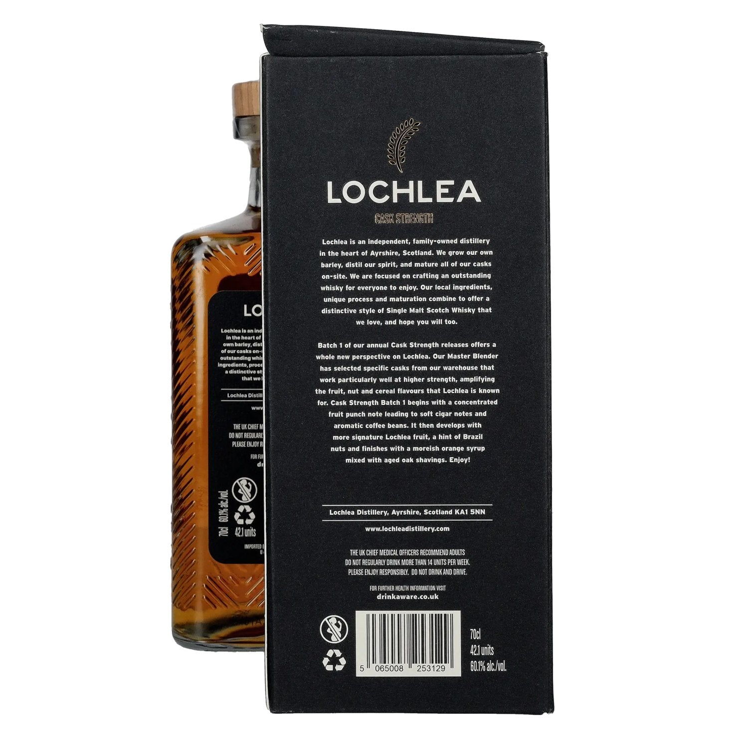 Lochlea CASK STRENGTH Single Malt Whisky Batch 1 60.1% Vol. 0.7L in gift box