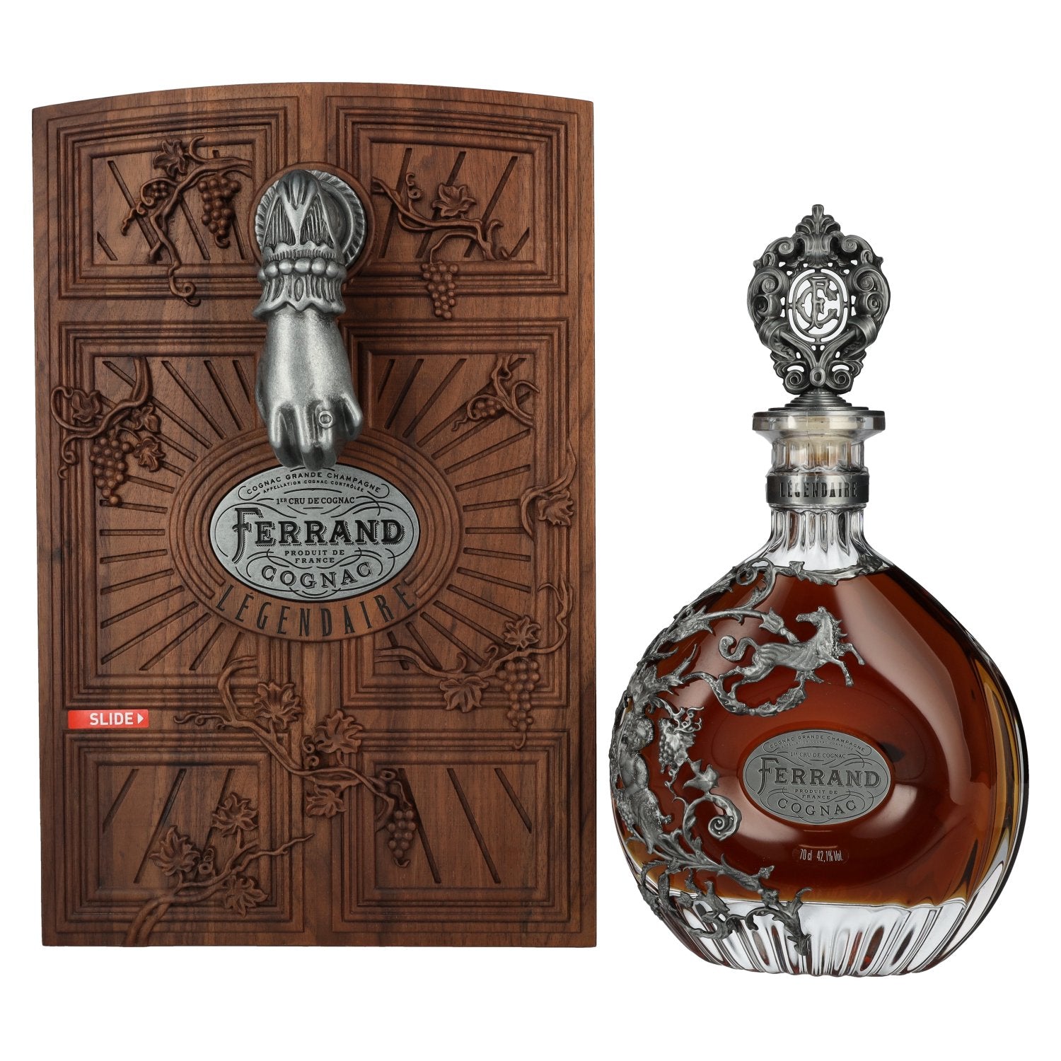 Cognac Ferrand Légendaire Grande Champagne Cognac 42.1% Vol. 0.7l in wooden box