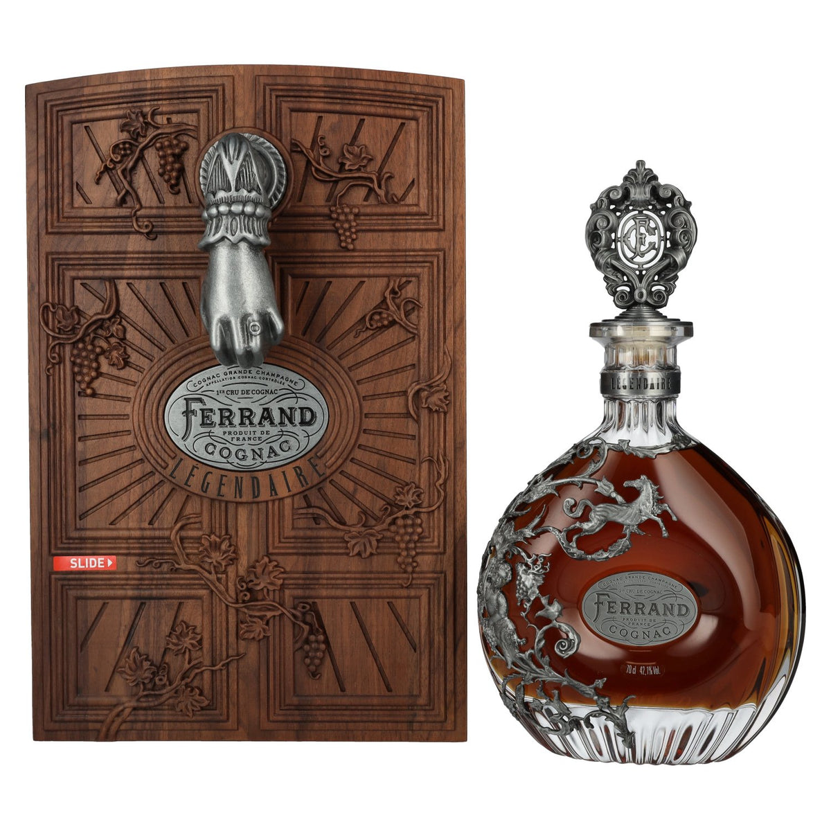 Cognac Ferrand Légendaire Grande Champagne Cognac 42.1% Vol. 0.7l in wooden box
