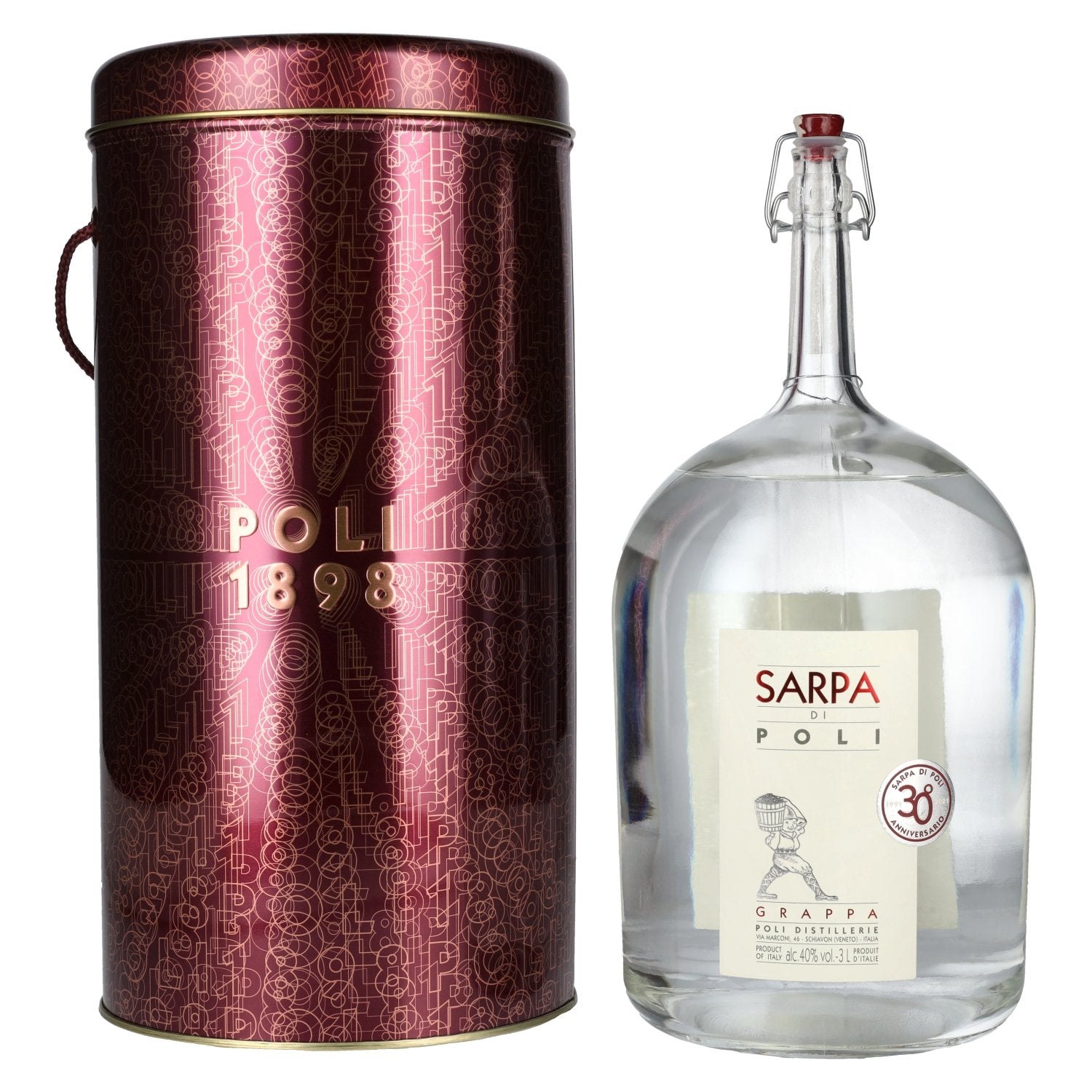 Poli Grappa Sarpa di Poli 40% Vol. 3l in Tin Box