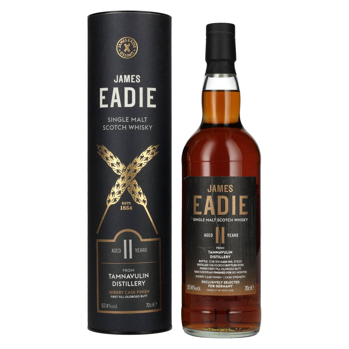 Tamnavulin 11 Years Old James Eadie 1st OLOROSO BUTT FINISH Single Malt #373071 2013 57.4% Vol. 0.7l in Gift Box