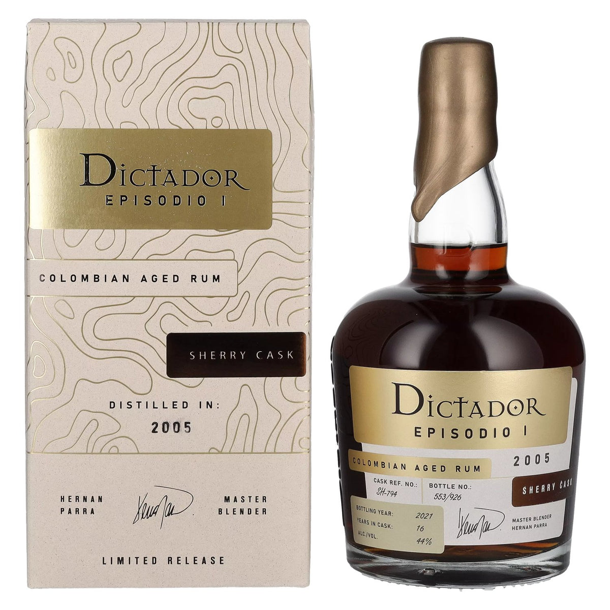 Dictador EPISODIO I 16 Years Old SHERRY CASK Rum 2005 44% Vol. 0.7l in Gift Box
