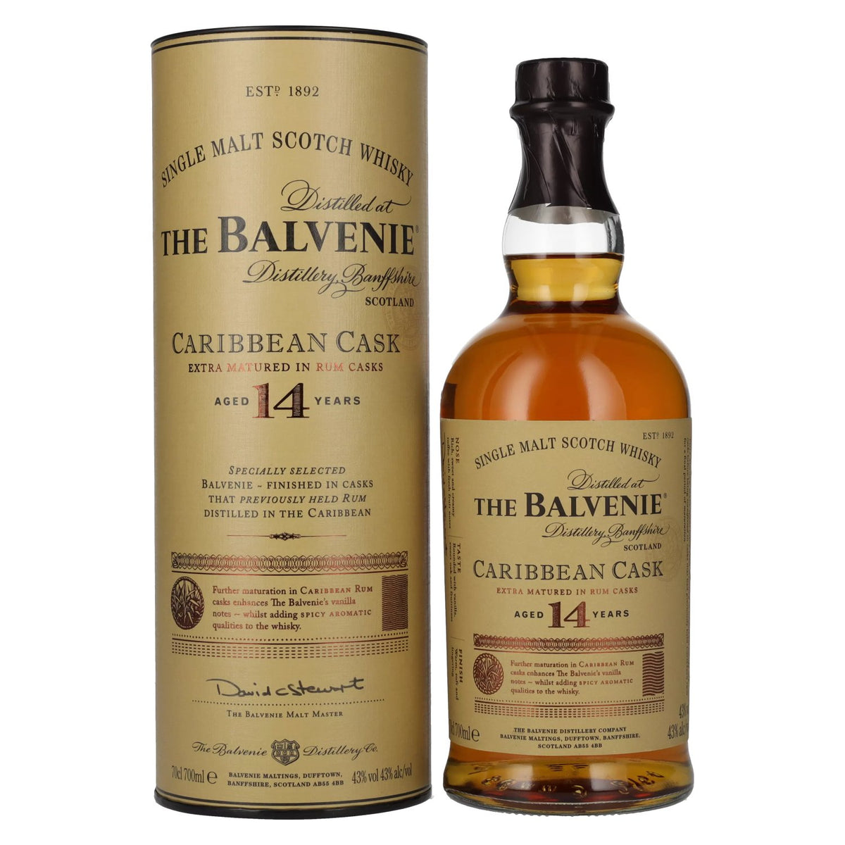 Balvenie 14 Years Old Caribbean Cask Finish 43% vol. 0.7 l in a gift box