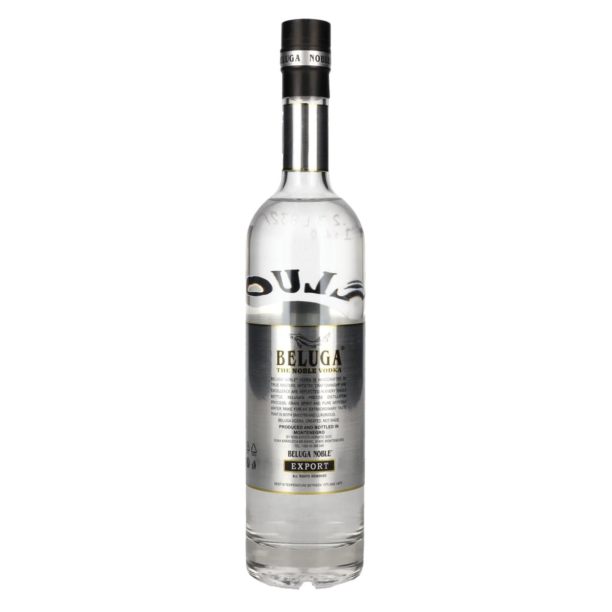 Beluga Noble Vodka EXPORT Montenegro 40% ABV 0.5l