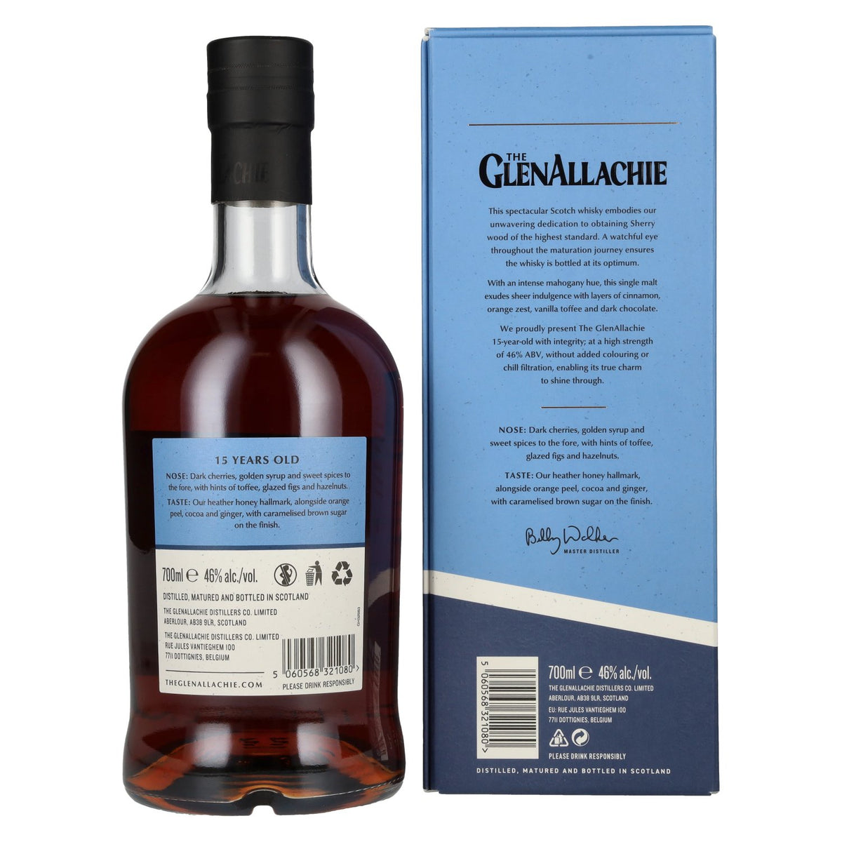 The GlenAllachie 15 Years Old Speyside Single Malt 46% ABV 0.7l in a gift box