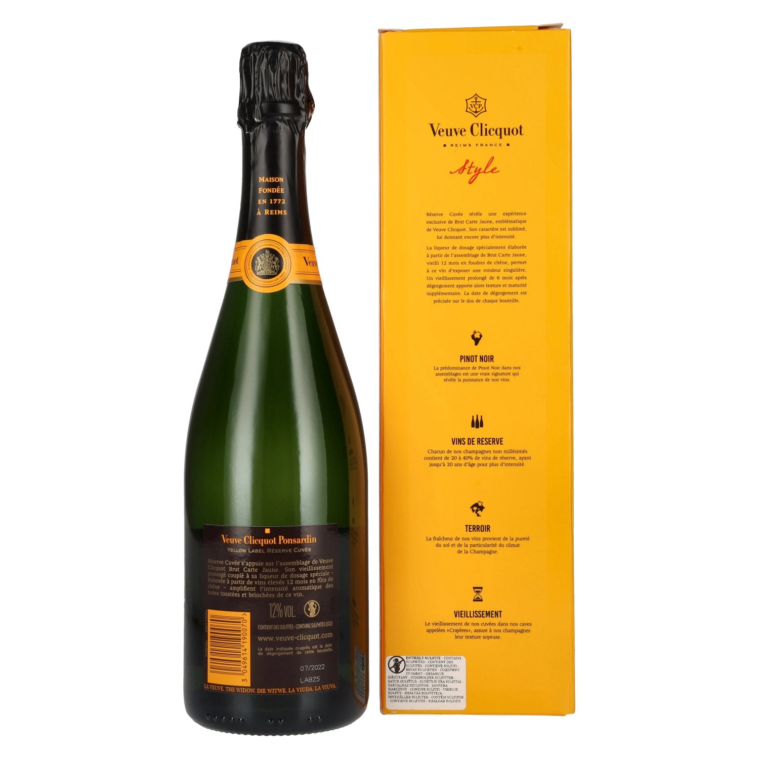 Veuve Clicquot Champagne Brut Reserve Cuvée 12% Vol. 0.75l in Gift Box