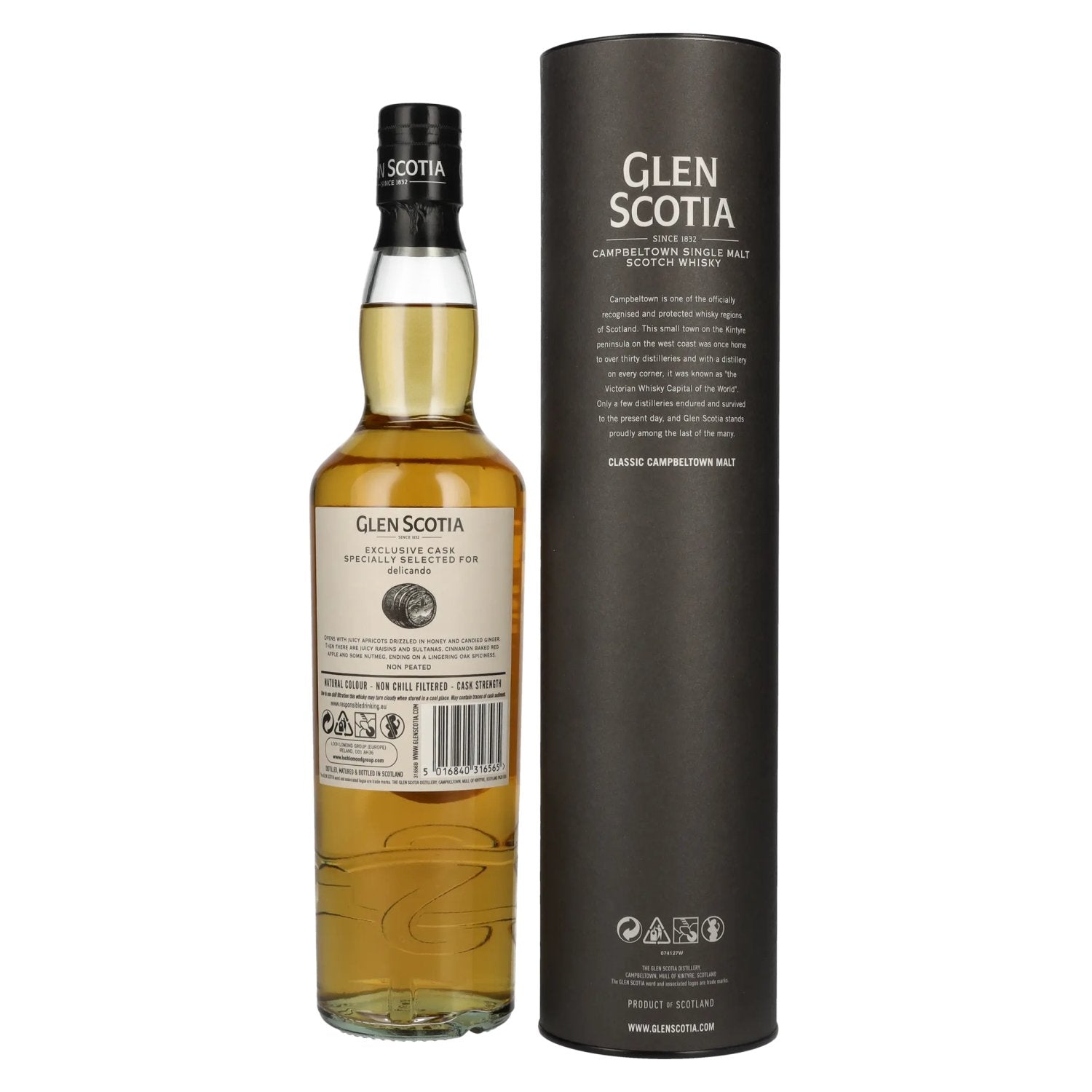 Glen Scotia 7 Years Old 1st Fill PX HOGSHEAD Cask by delicando 2016 54.9% Vol. 0.7l in gift box