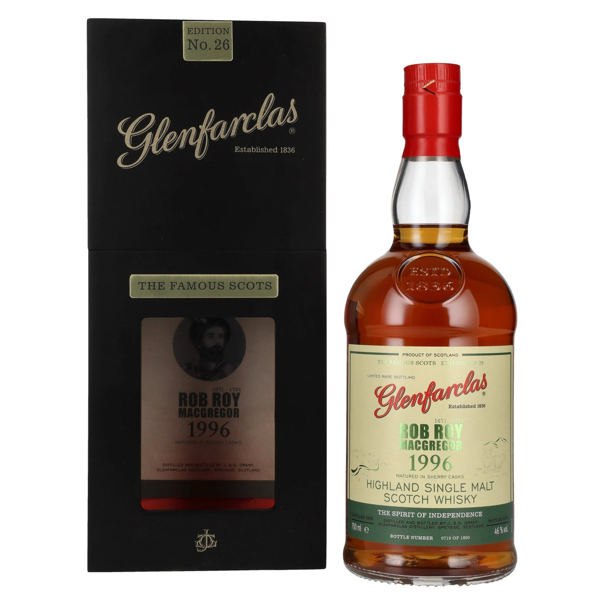 Glenfarclas The Famous Scots ROB ROY MACGREGOR Highland Single Malt 1996 46% Vol. 0.7L in Gift Box