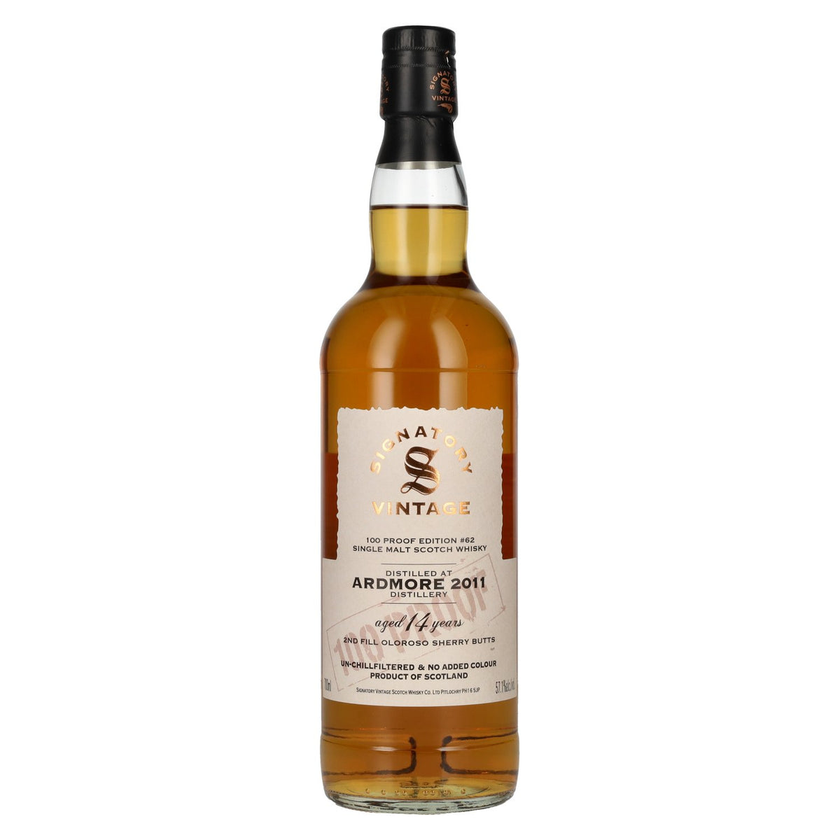 Signatory Vintage 100 Proof Edition ARDMORE 14 Years Old Single Malt #62 2011 57.1% Vol. 0.7l