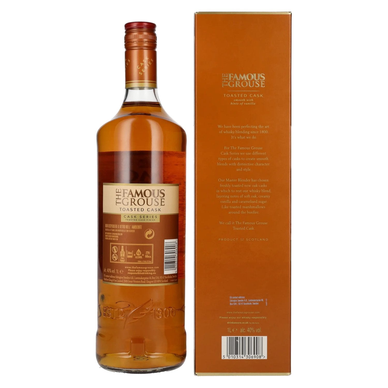 The Famous Grouse TOASTED CASK FINISH 40% Vol. 1L in Gift Box