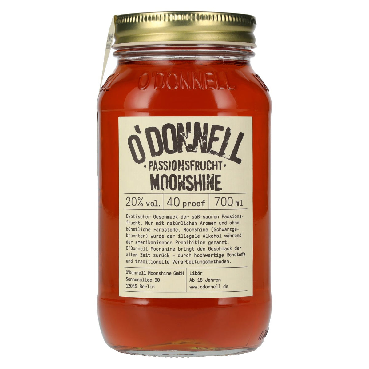 O'Donnell Moonshine PASSION FRUIT Liqueur 20% Vol. 0.7l