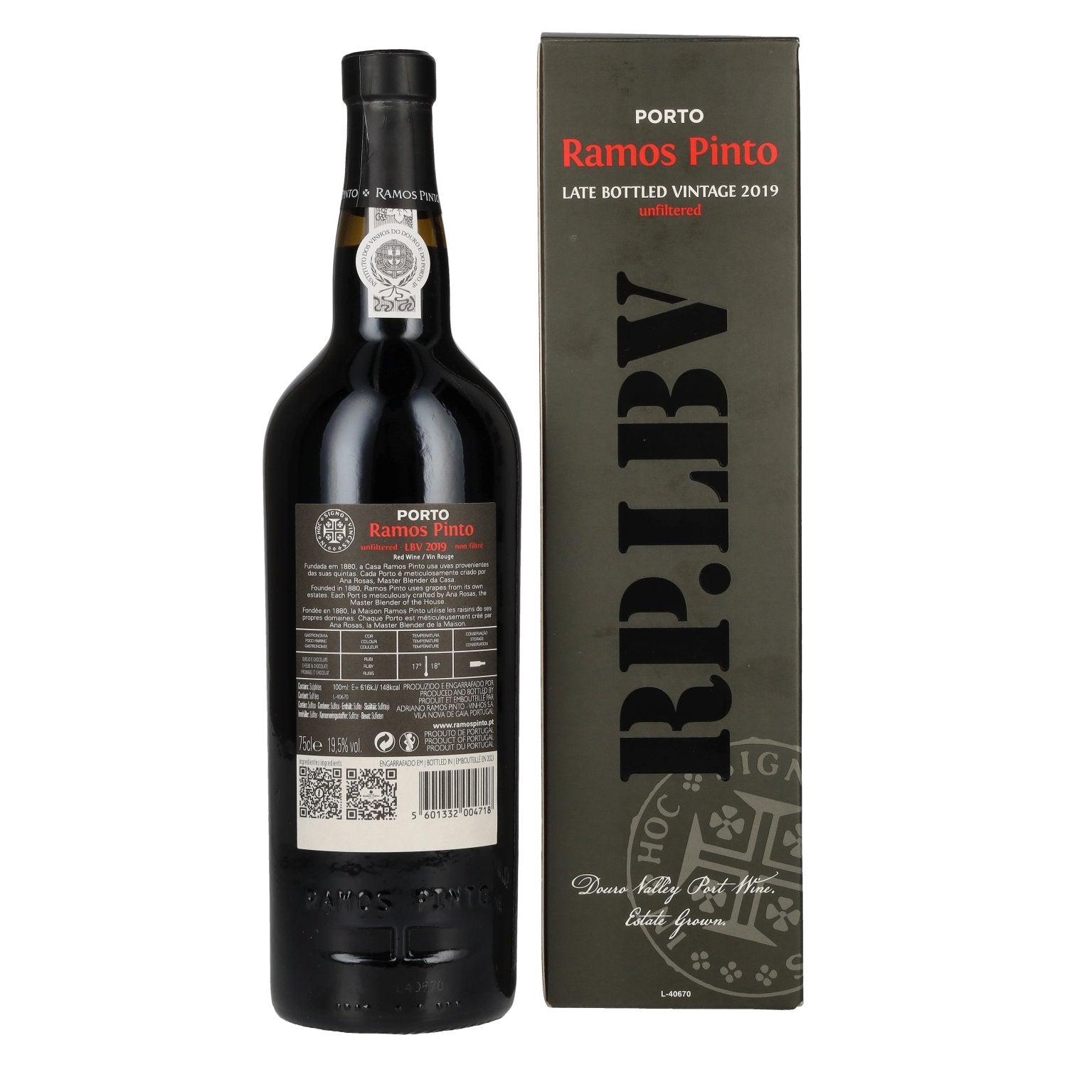 Ramos Pinto RP.LBV Late bottled Vintage 2019 19,5% Vol. 0,75l in Geschenkbox