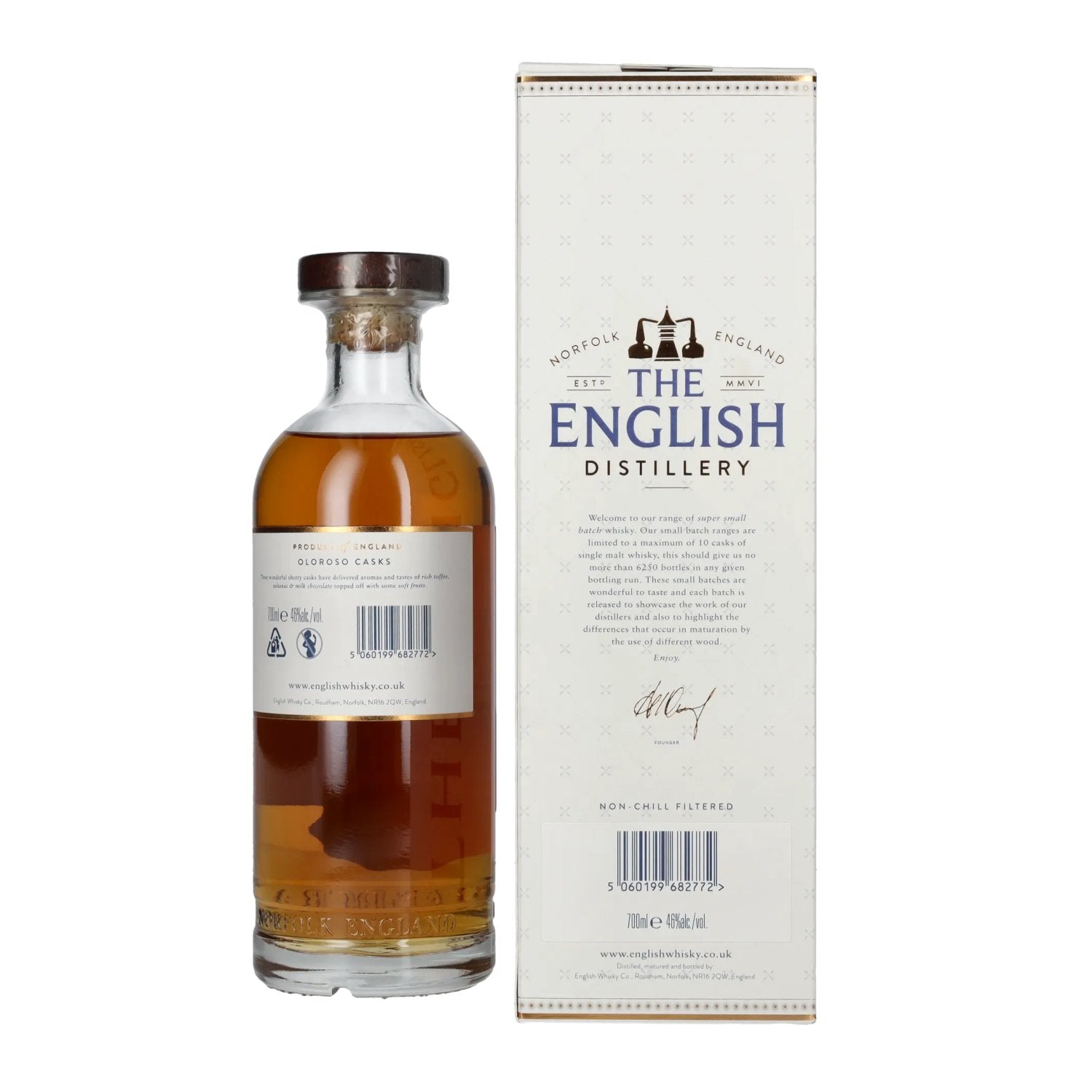 The English Distillery Oloroso Casks Small Batch Single Malt Whisky 46% Vol. 0,7l in Geschenkbox