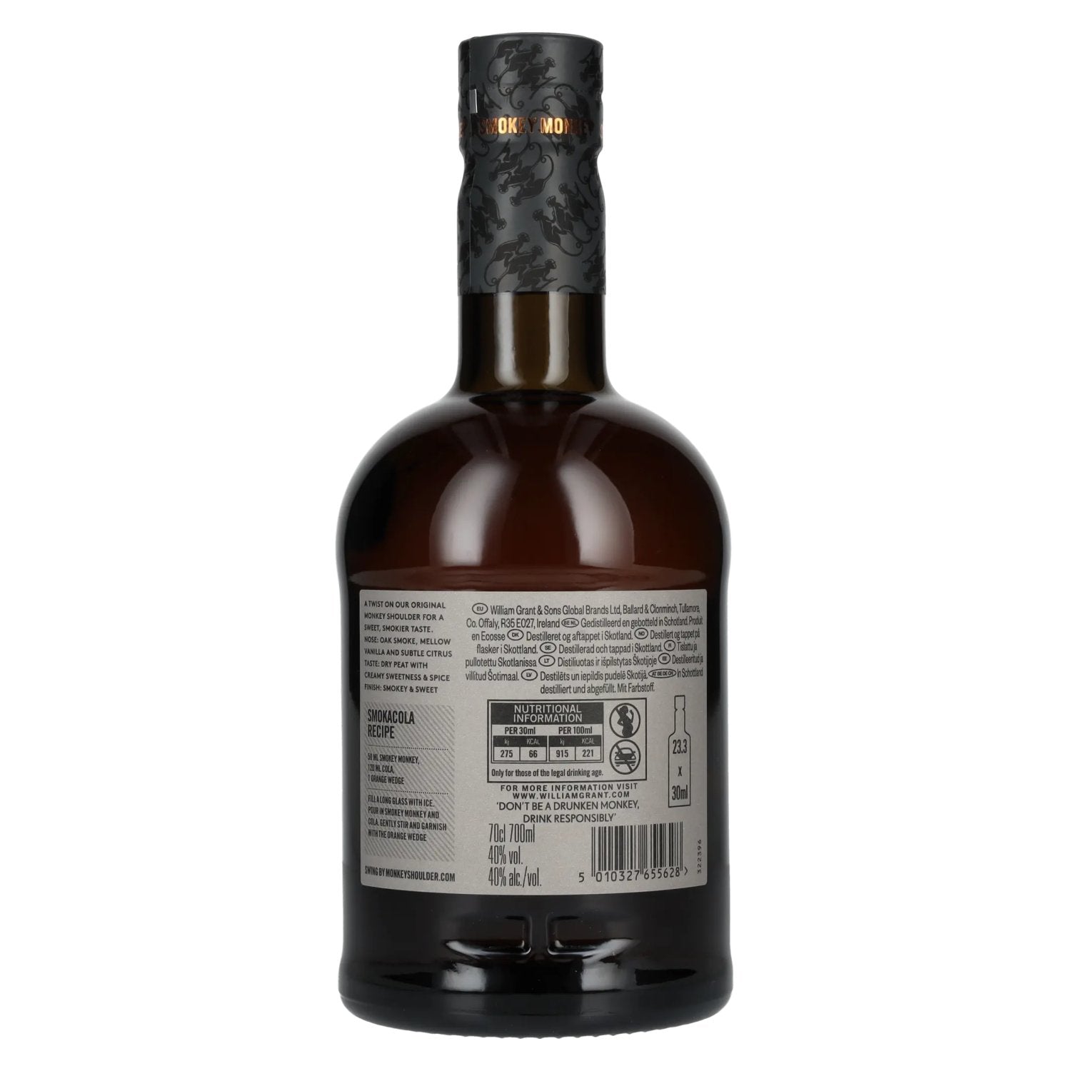 Monkey Shoulder SMOKEY MONKEY Blended Malt BATCH 9 40% Vol. 0.7l