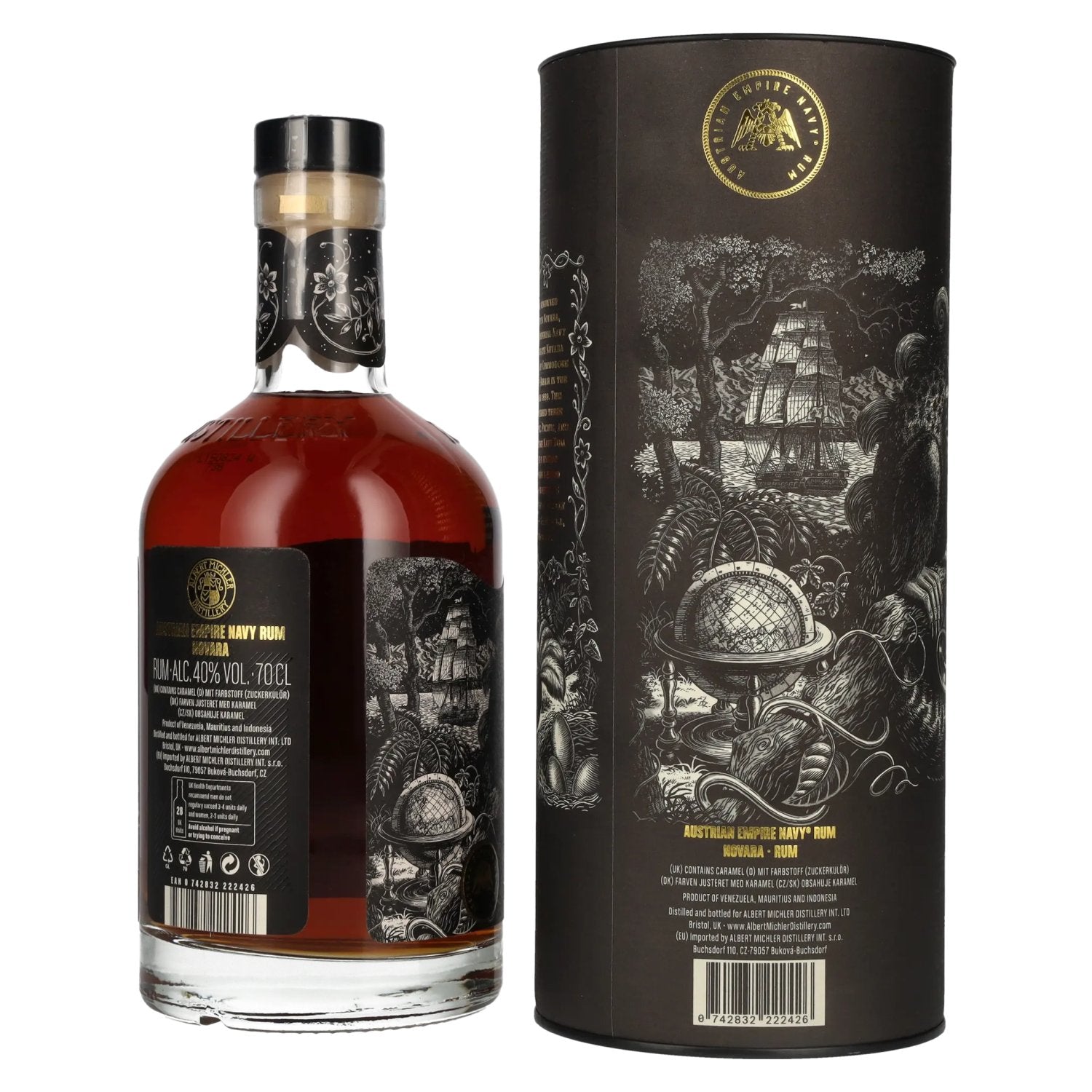 Austrian Empire Navy Rum NOVARA 40% Vol. 0.7l in gift box