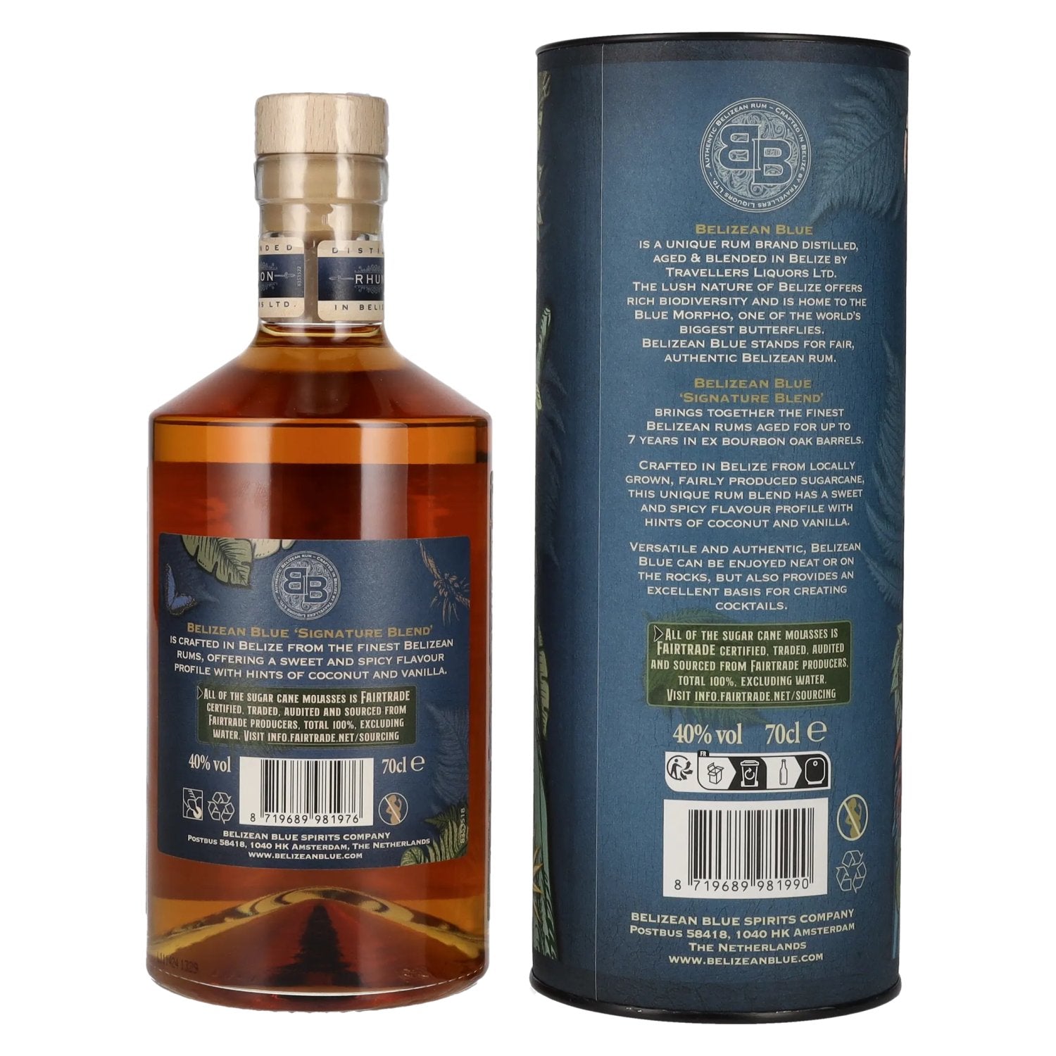 Belizean Blue SIGNATURE BLEND Rum 40% Vol. 0,7l in Geschenkbox