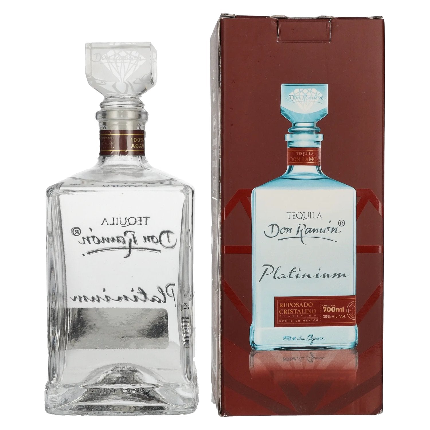 Don Ramón Platinum Reposado Cristalino 100% Agave 35% Vol. 0.7l in Gift Box