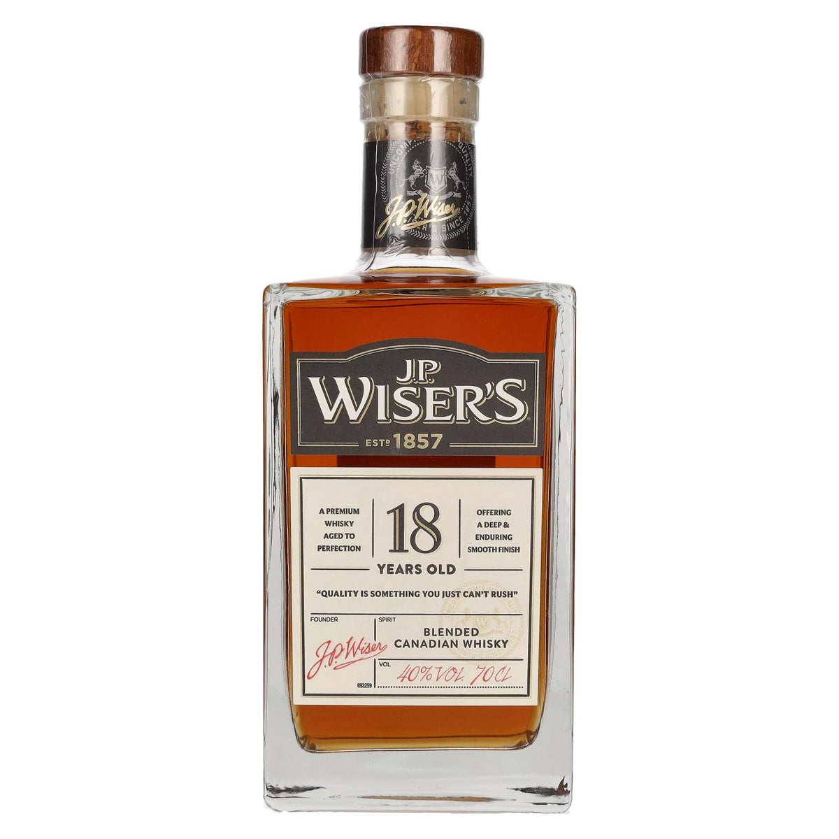 J.P. Wiser's 18 Years Old Blended Canadian Whisky 40% Vol. 0.7l